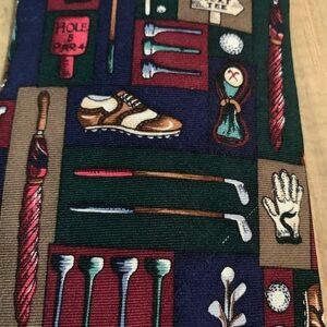 Novelty Vintage Inspired Golf Collegiate Preppy Fairway Grandpa Tie